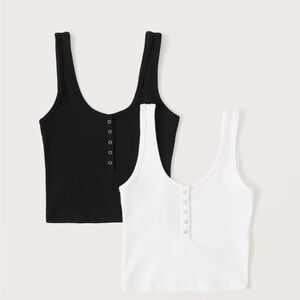 Abercrombie White Women's Henley Tank Top XL NWT